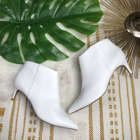 silver kitten heel booties